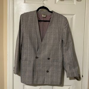 Laura Ashley Gray Plaid Blazer